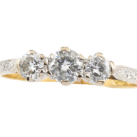 Vintage three stone diamond ring-engagement rings-The Antique Ring Shop
