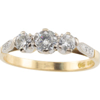 Vintage three stone diamond ring-engagement rings-The Antique Ring Shop