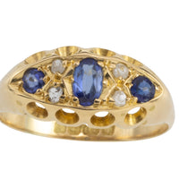 Sapphire and diamond ring from 1920-engagement rings-The Antique Ring Shop
