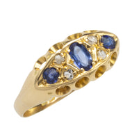 Sapphire and diamond ring from 1920-engagement rings-The Antique Ring Shop