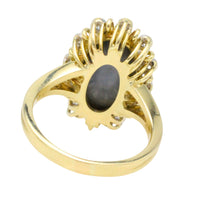 Opal doublet ring with diamonds-Vintage Rings-The Antique Ring Shop