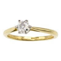 Old mine cut diamond solitaire ring