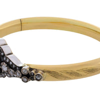 Vintage rose cut diamond bracelet in 14 carat gold and silver-Bracelets-The Antique Ring Shop