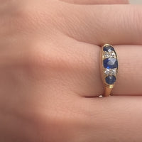 Sapphire and diamond ring from 1898-engagement rings-The Antique Ring Shop