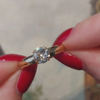 Old cut diamond solitaire ring in 18 carat gold