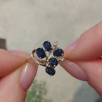Sapphire and diamond ring in 14 carat gold
