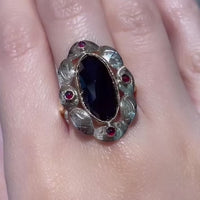Vintage garnet ring in 14 carat gold