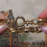 Triple link interlocking gold bracelet