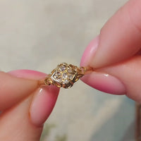 Victorian rose and old cut diamond ring from 1897