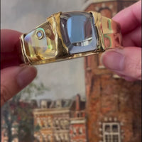 Vintage 18 carat gold topaz, citrine and diamond bracelet