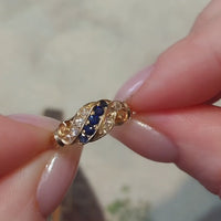 Victorian 18 carat gold sapphire and rose diamond ring