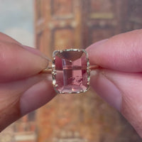 Faceted tourmaline ring in 14 carat gold