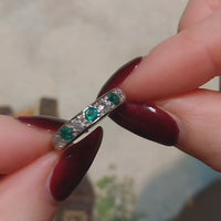 Vintage smaragd en diamanten ring
