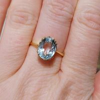 Aquamarine ring in 18 carat gold-Earrings-The Antique Ring Shop