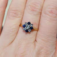 Sapphire and diamond ring in 18 carat gold-engagement rings-The Antique Ring Shop