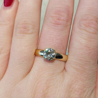 Old cut diamond solitaire ring in 18 carat gold-engagement rings-The Antique Ring Shop