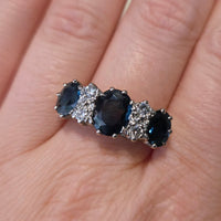 Vintage sapphire and diamond ring in 18 carat gold
