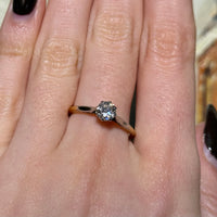 Diamond solitaire ring in platinum and gold
