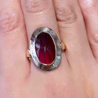 Vintage faceted garnet ring-vintage rings-The Antique Ring Shop