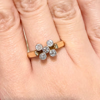 Vintage five stone old European cut diamond ring