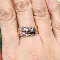 Antique snake ring with diamond eyes