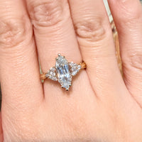 Aquamarine and diamond ring