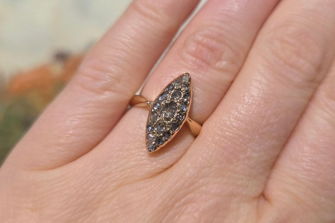 Antique rose diamond marquise ring-Antique rings-The Antique Ring Shop