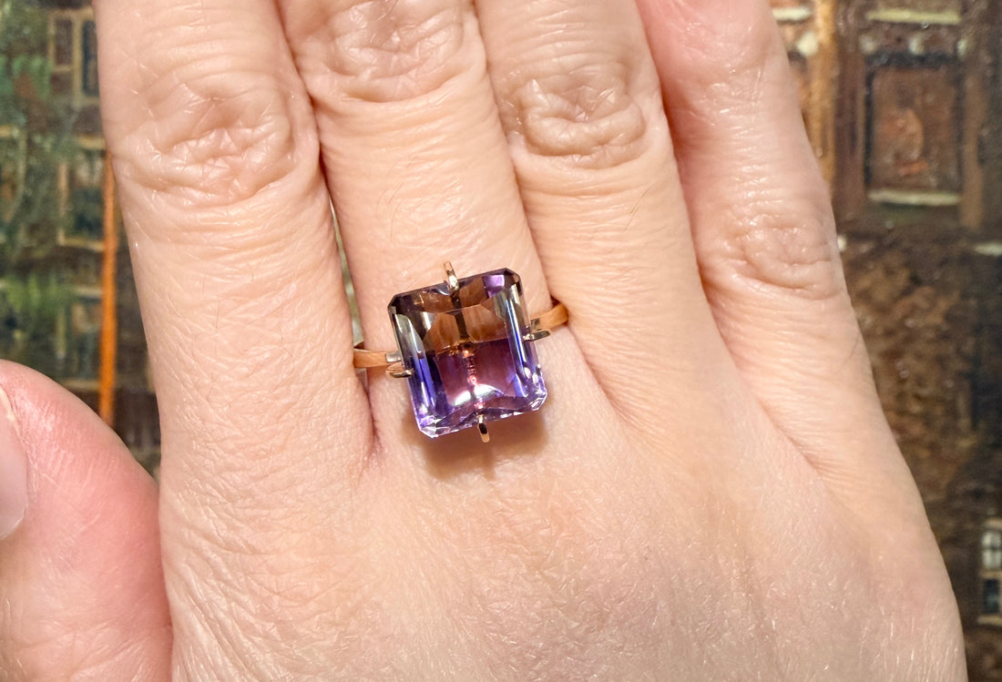 Ametrine ring in 14 carat gold-Vintage Rings-The Antique Ring Shop