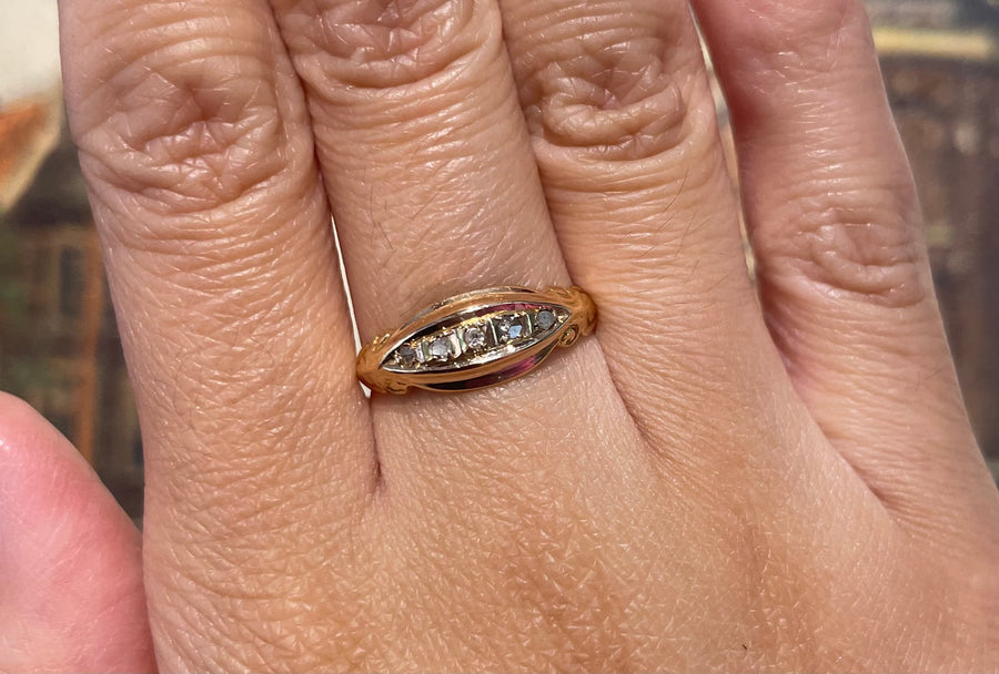 Edwardian rose cut diamond ring from 1918-The Antique Ring Shop