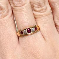 Victorian ruby and diamond ring from 1900-Antique rings-The Antique Ring Shop