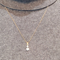 Old cut diamond pendant in 14 carat gold-Pendants-The Antique Ring Shop