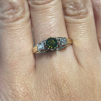 Vintage tourmaline and diamond ring in 14 carat gold-Vintage Rings-The Antique Ring Shop