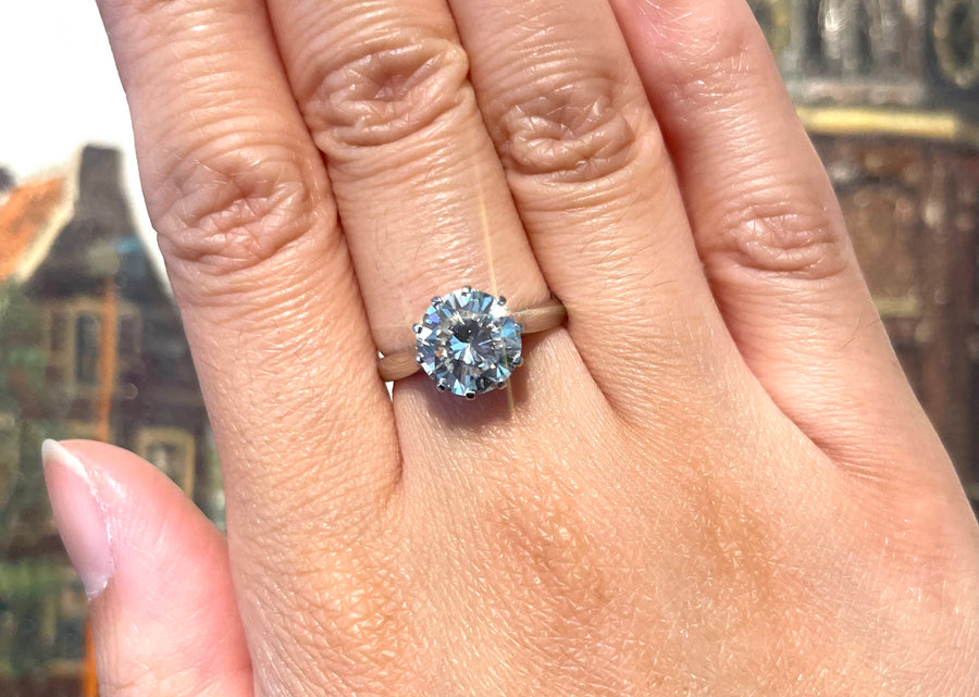 2.51 carat diamond solitaire ring in platinum-engagement rings-The Antique Ring Shop