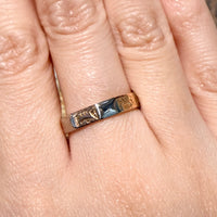 Vintage yellow and white gold wedding band-wedding rings-The Antique Ring Shop