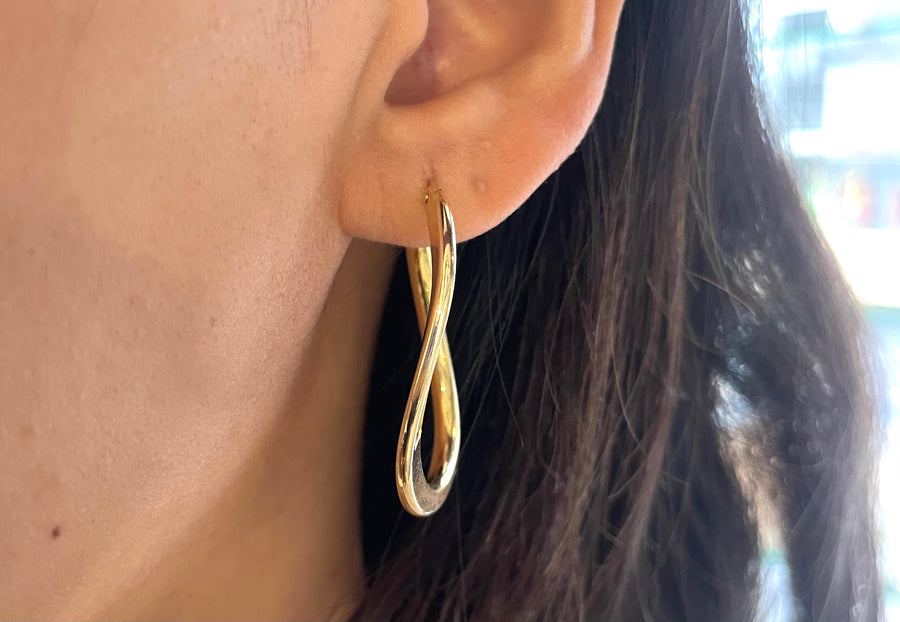 14 carat gold hoop earrings-Earrings-The Antique Ring Shop