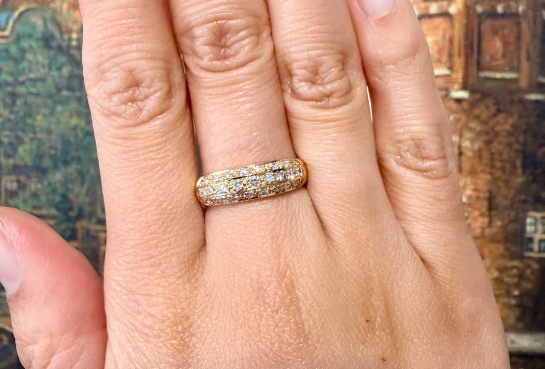 18 carat gold ring with diamonds-Vintage Rings-The Antique Ring Shop