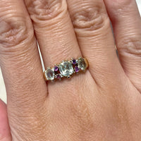 Victorian chrysoberyl and tourmaline ring-Antique rings-The Antique Ring Shop