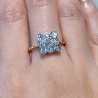 Art Deco nine stone old cut diamond ring-engagement rings-The Antique Ring Shop