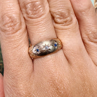 Sapphire and diamond gypsy ring from 1911-Antique rings-The Antique Ring Shop