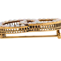 Antique seed pearl brooch in 14 carat gold