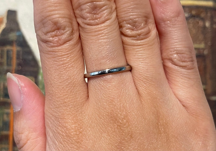 Vintage platinum band-wedding rings-The Antique Ring Shop