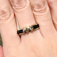 Onyx elephant ring in 14 carat gold-Rings-The Antique Ring Shop
