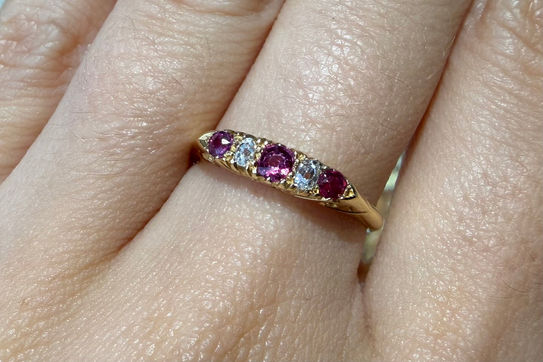 Edwardian ruby and old cut diamond ring