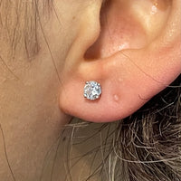 Diamond studs in white gold-Earrings-The Antique Ring Shop