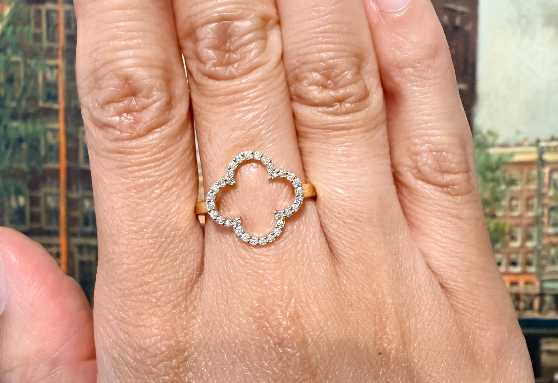 Diamond ring in 14 carat gold-Vintage Rings-The Antique Ring Shop
