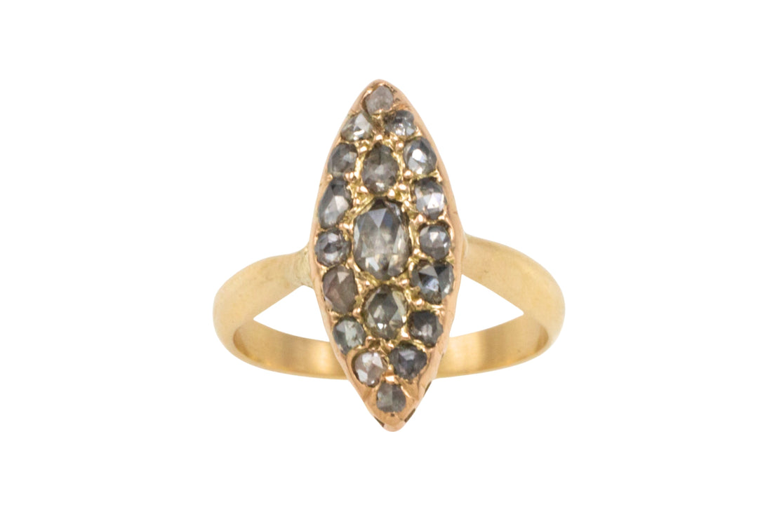 Antique rose diamond marquise ring