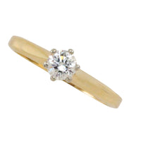 Diamond solitaire ring in 14 carat gold-engagement rings-The Antique Ring Shop