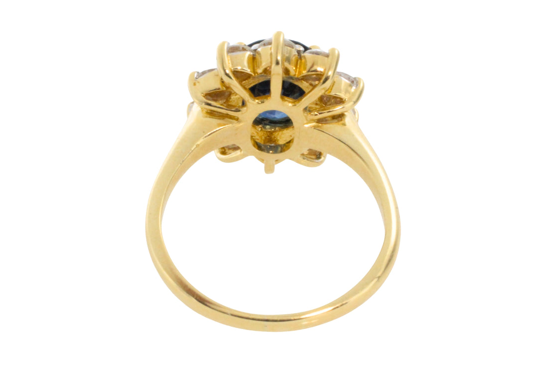 Vintage Sapphire and Diamond cluster-engagement rings-The Antique Ring Shop