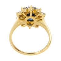 Vintage Sapphire and Diamond cluster-engagement rings-The Antique Ring Shop