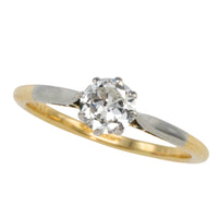 Diamond solitaire rig in plainum and gold-engagement rings-The Antique Ring Shop
